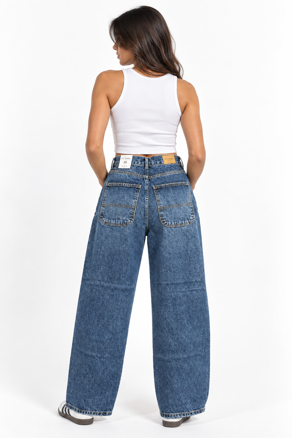 Classic Blue Wide-Leg Jeans