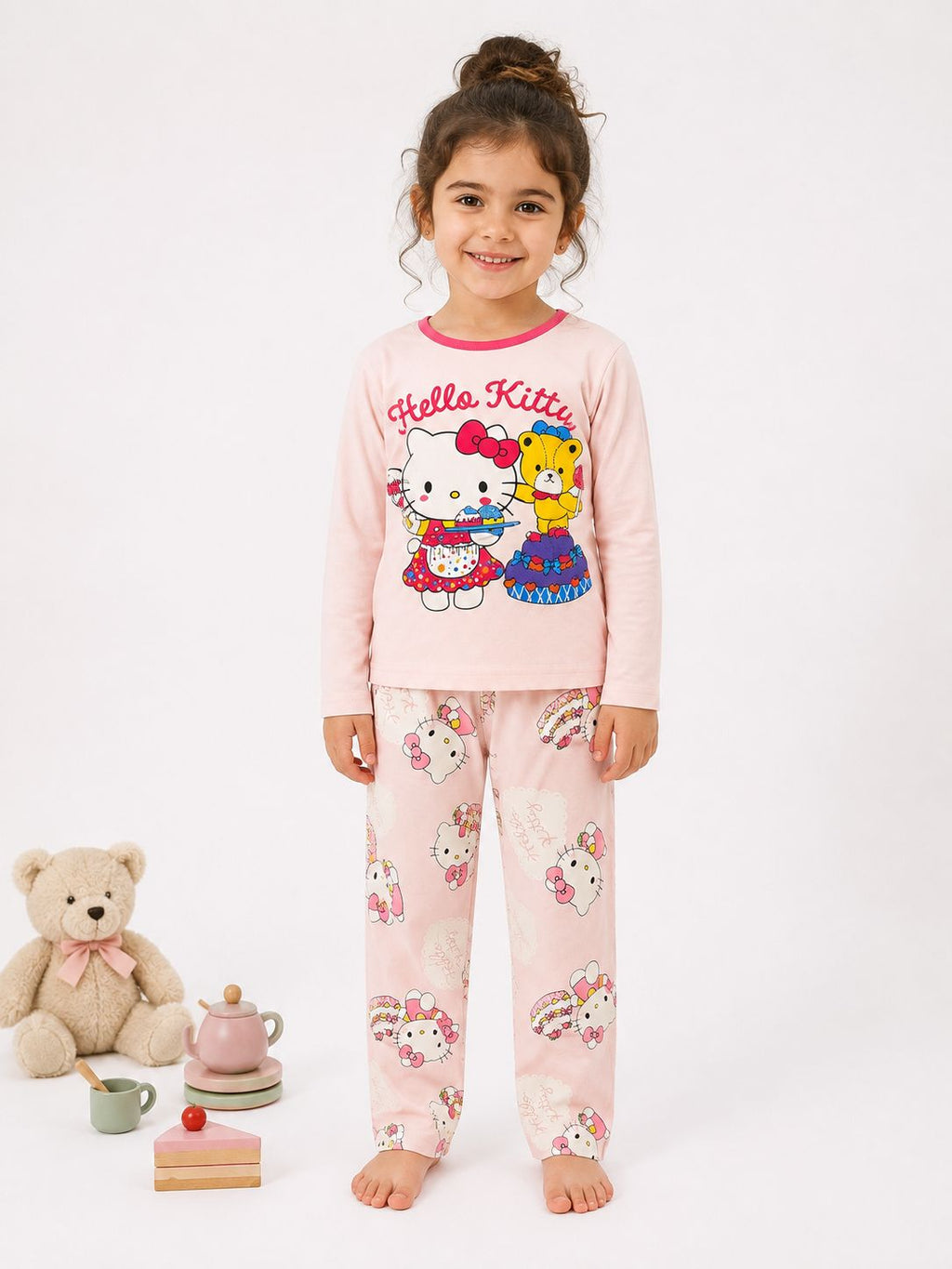 Girls’ Hello Kitty Pajama Set – Pink