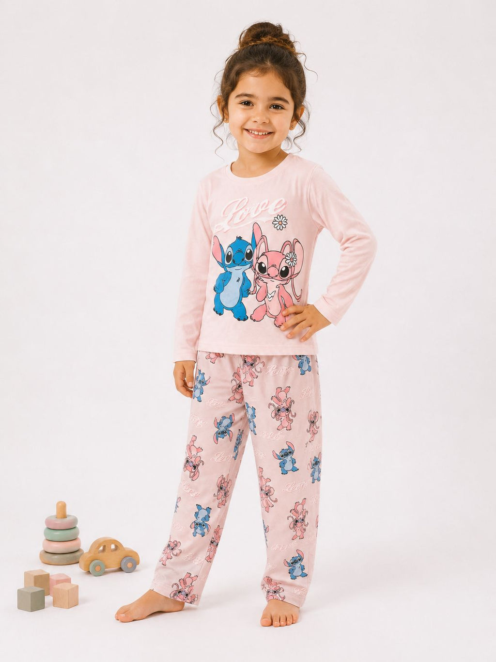 Girls’ Love Character Pajama Set – Pink
