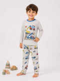 Boys’ Construction Vehicles Pajama Set – Grey