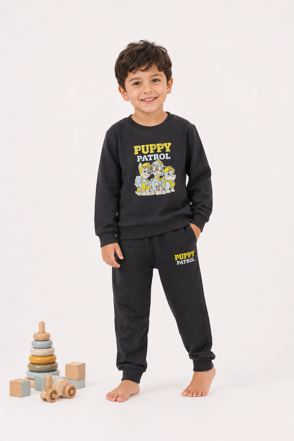 Boys’ Puppy Patrol Tracksuit Set – Black