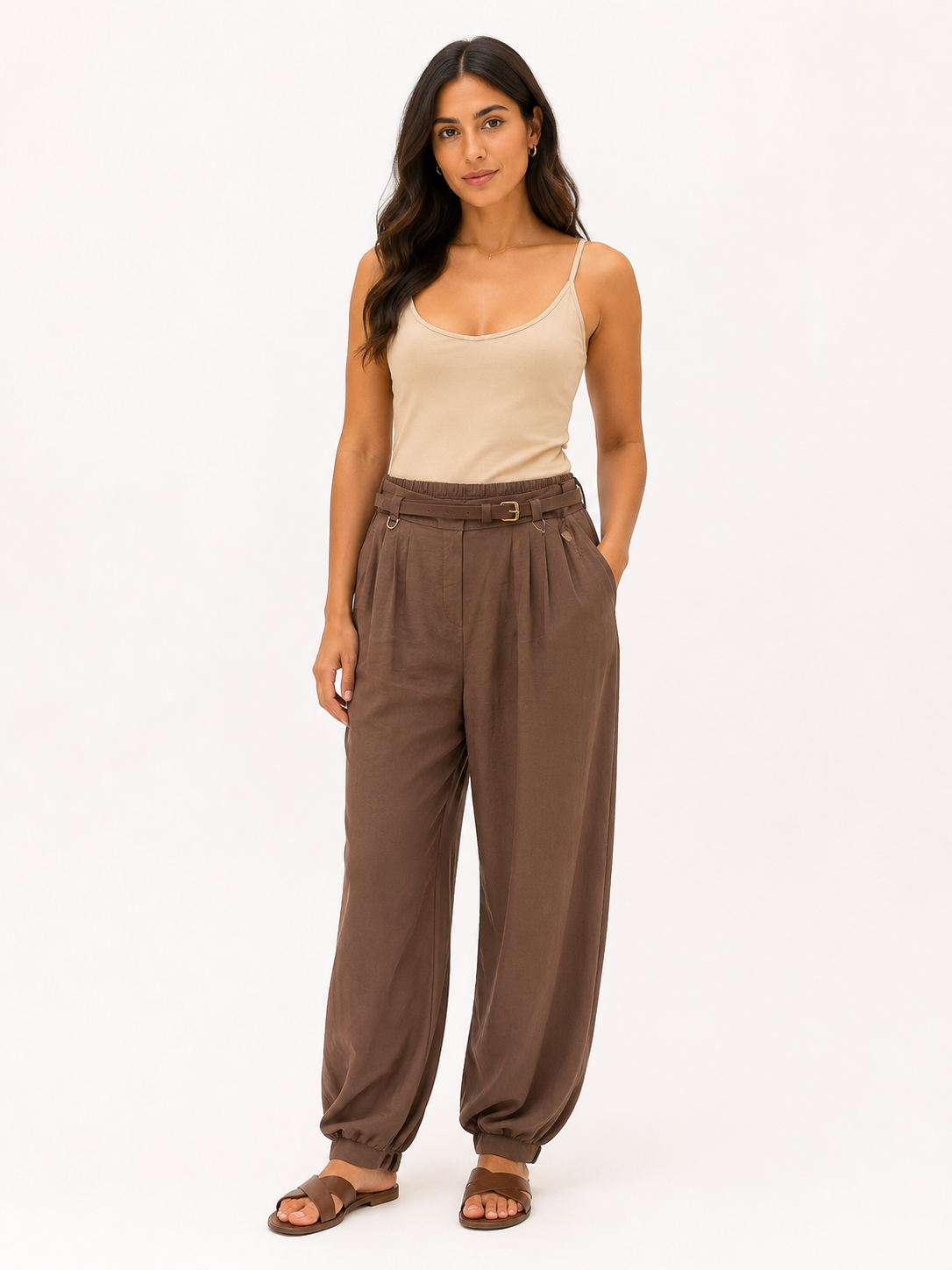 Brown Relaxed Fit Pants