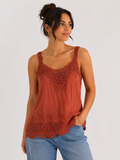 Crochet Lace Rust Cami Top
