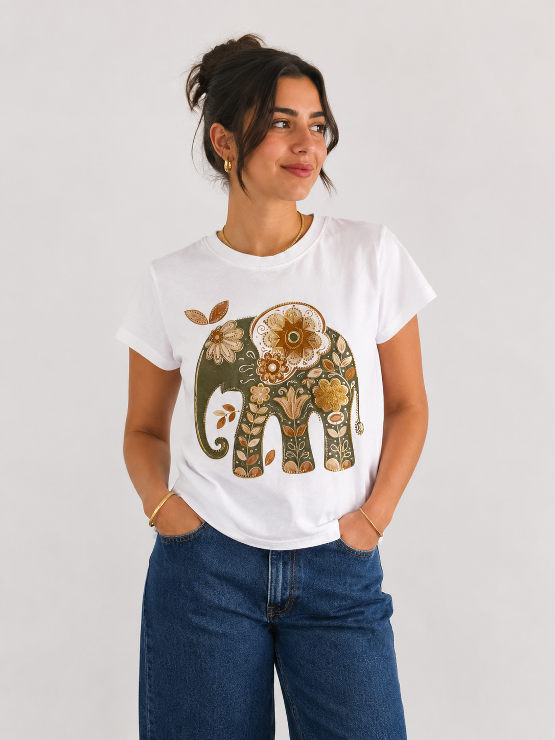 Boho Elephant Graphic T-Shirt