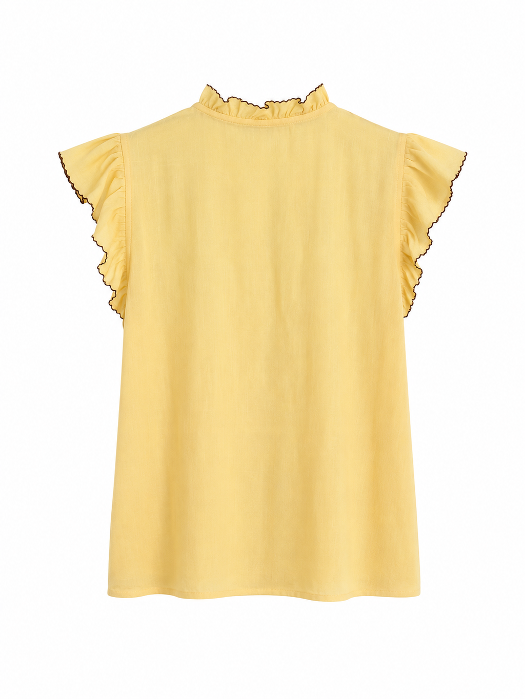 Yellow Embroidered Linen Blouse