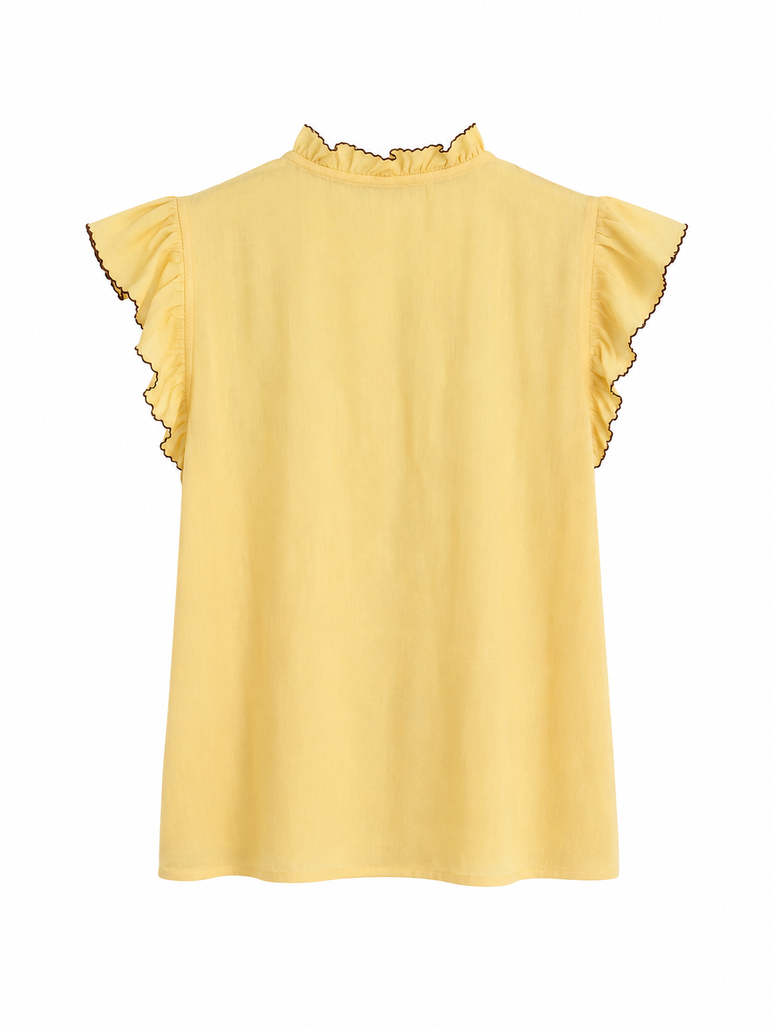 Yellow Embroidered Linen Blouse