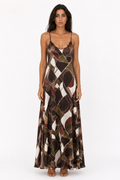 Abstract Print Maxi Slip Dress