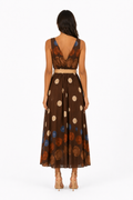 Vintage Dot Belted Maxi Dress