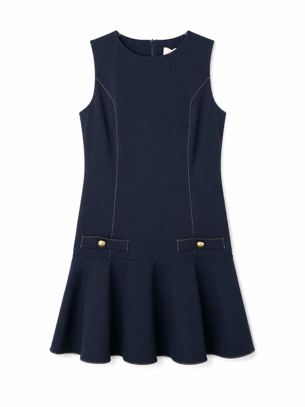 Navy Tailored Flare Mini Dress