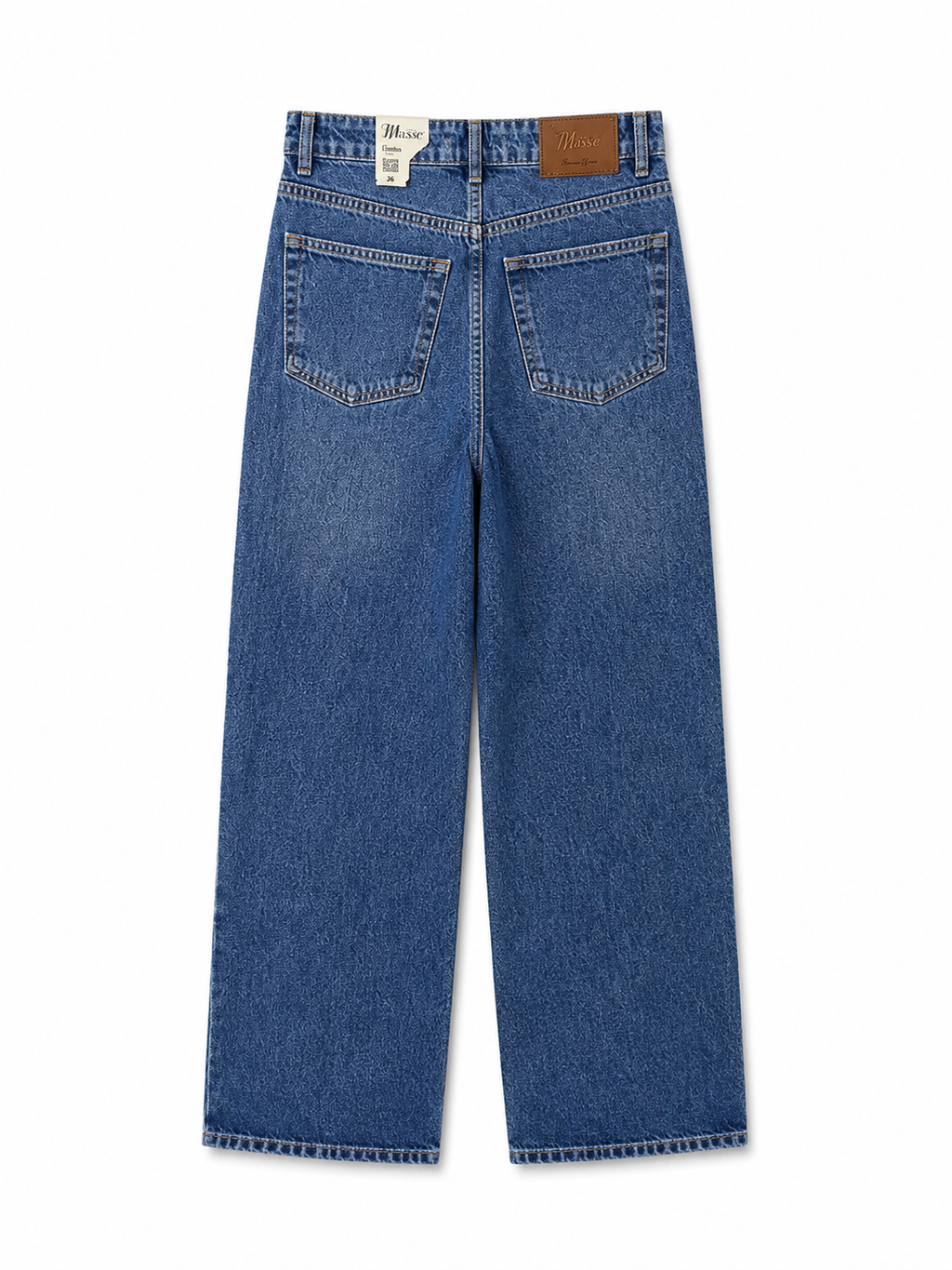Asymmetrical Waist Wide-Leg Jeans