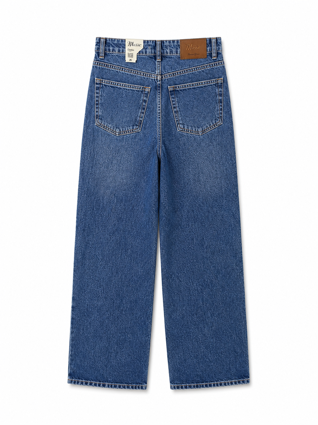 Asymmetrical Waist Wide-Leg Jeans