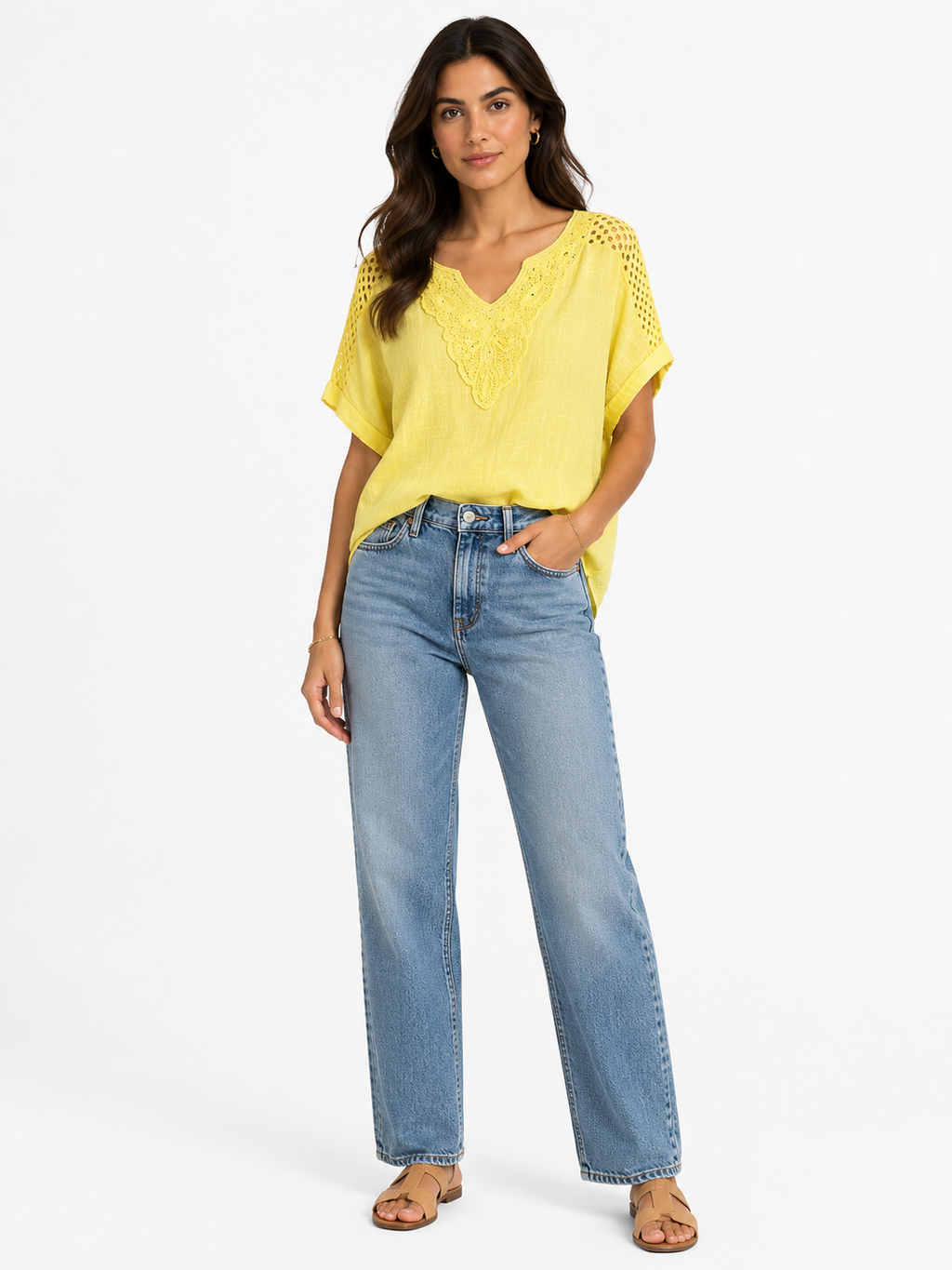 Embroidered Linen Blouse