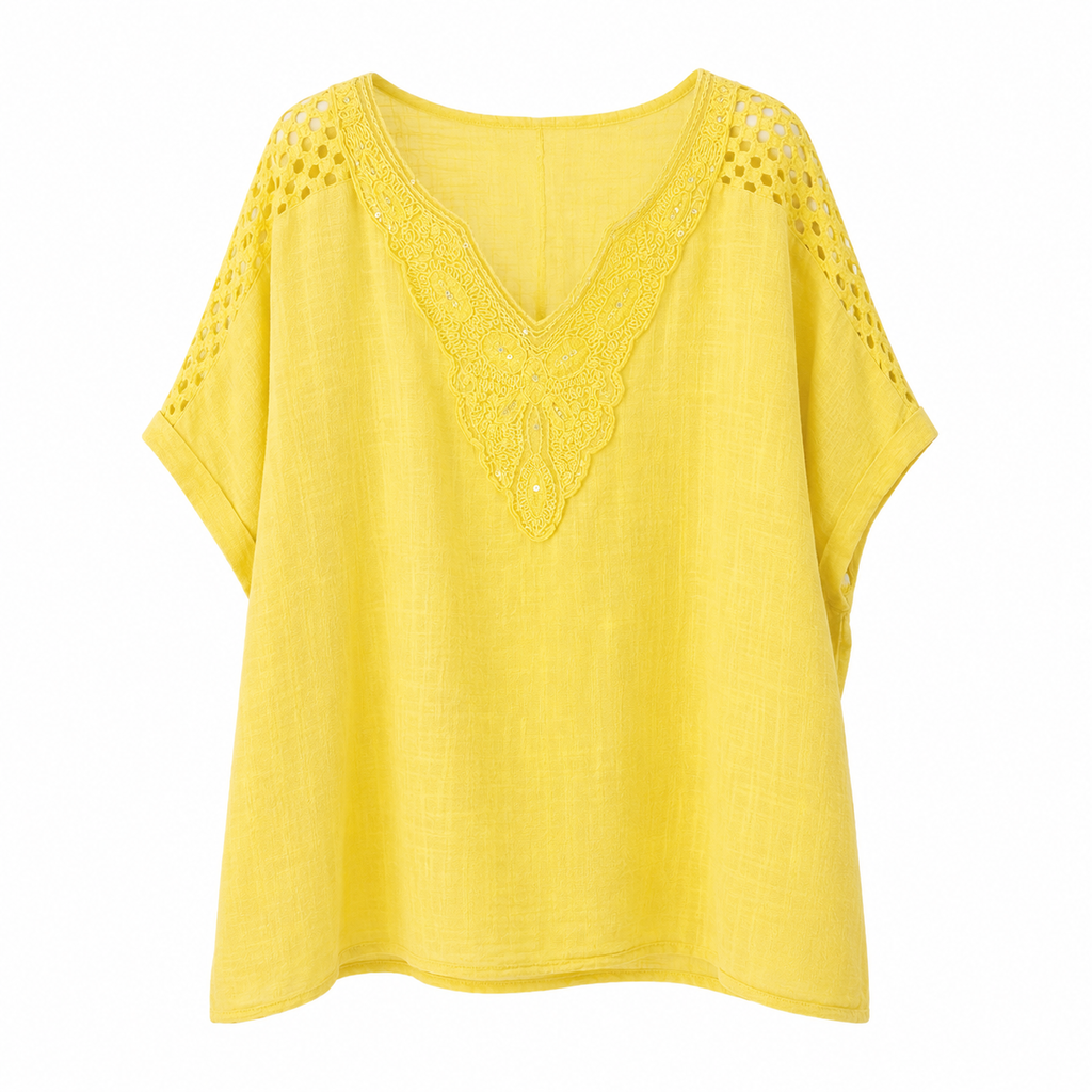 Embroidered Linen Blouse