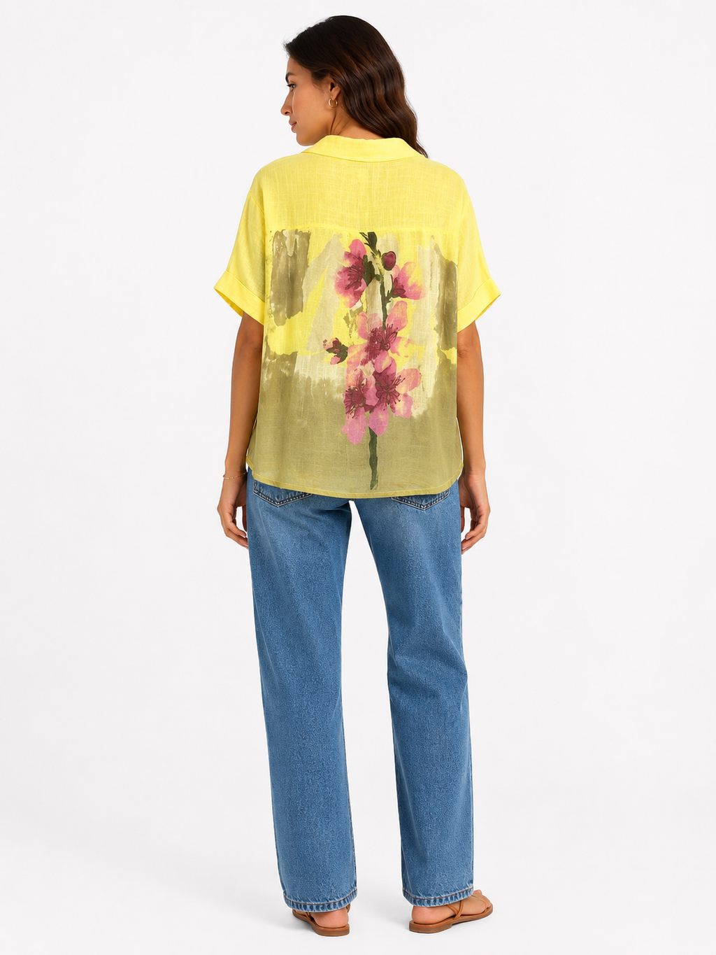 Floral Linen Button-Up Shirt