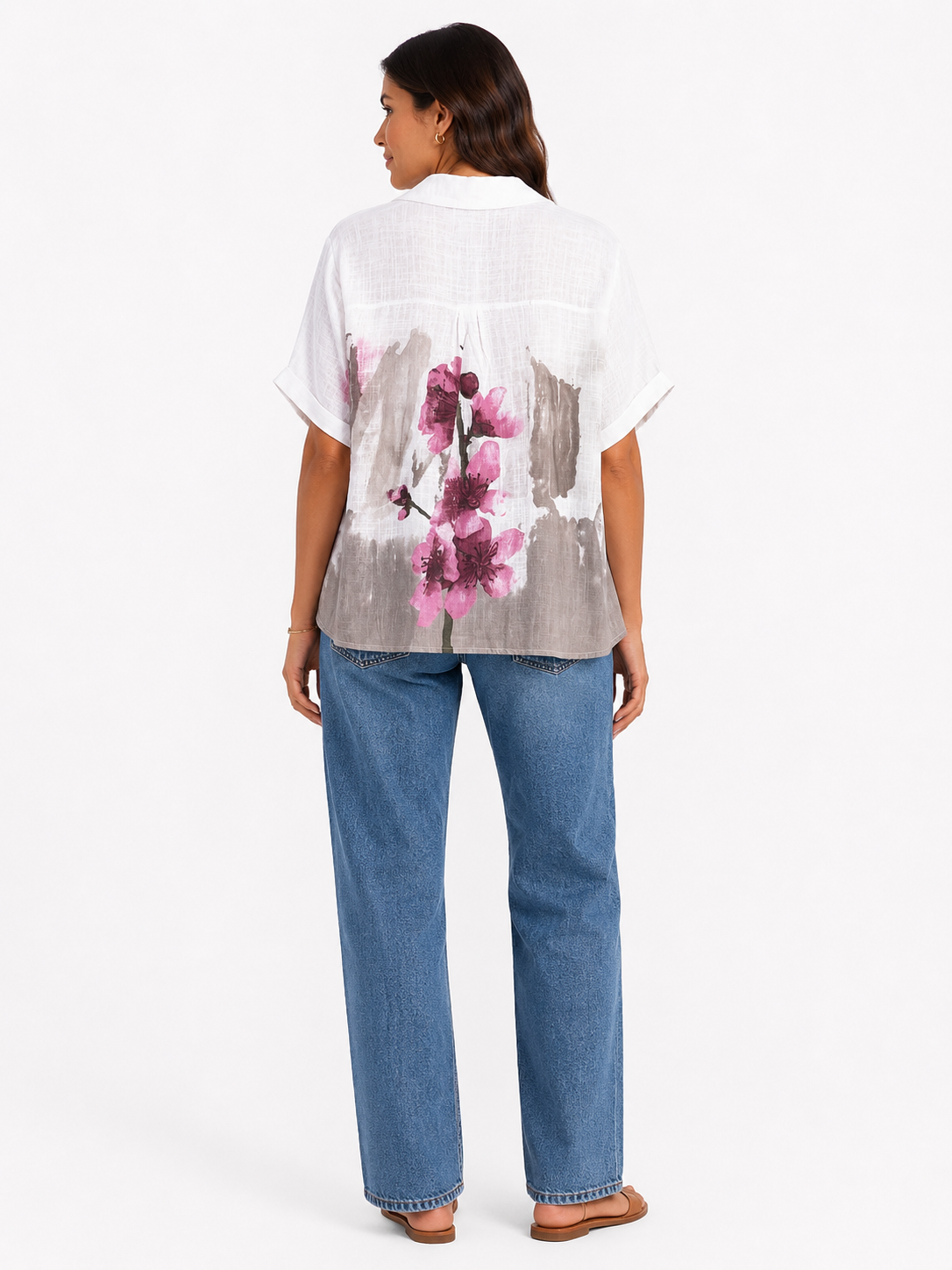 Floral Linen Button-Up Shirt