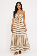 Boho Striped Halter Maxi Dress