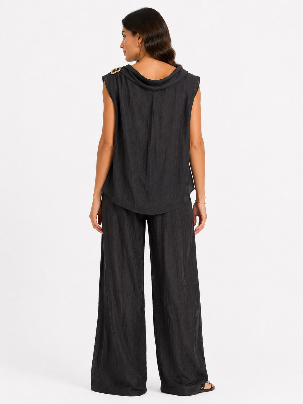 Asymmetric Linen Two-Piece Set