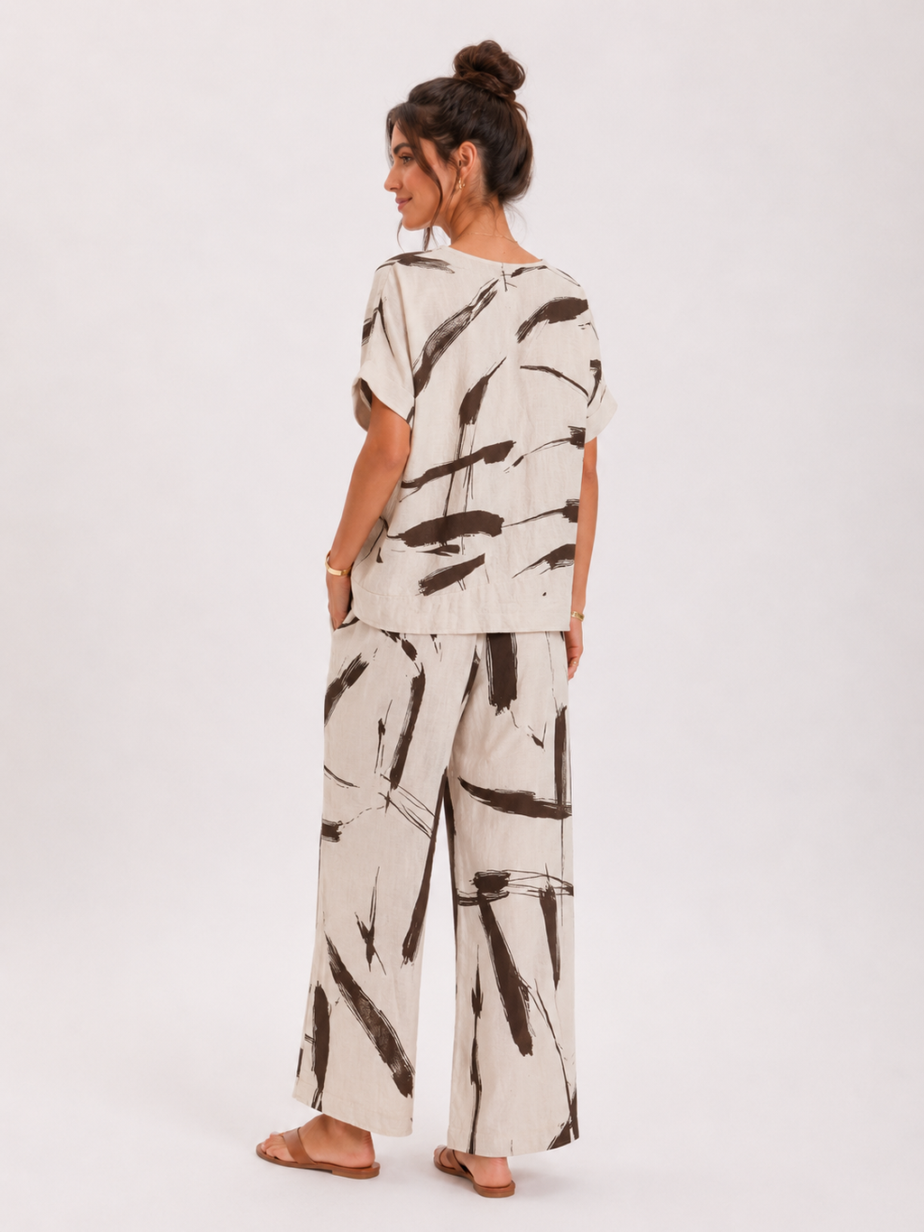 Abstract Linen Two-Piece Set