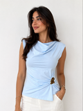 Top with Waist Brooch Detail