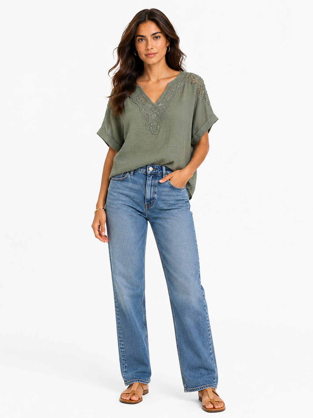 Embroidered Linen Blouse