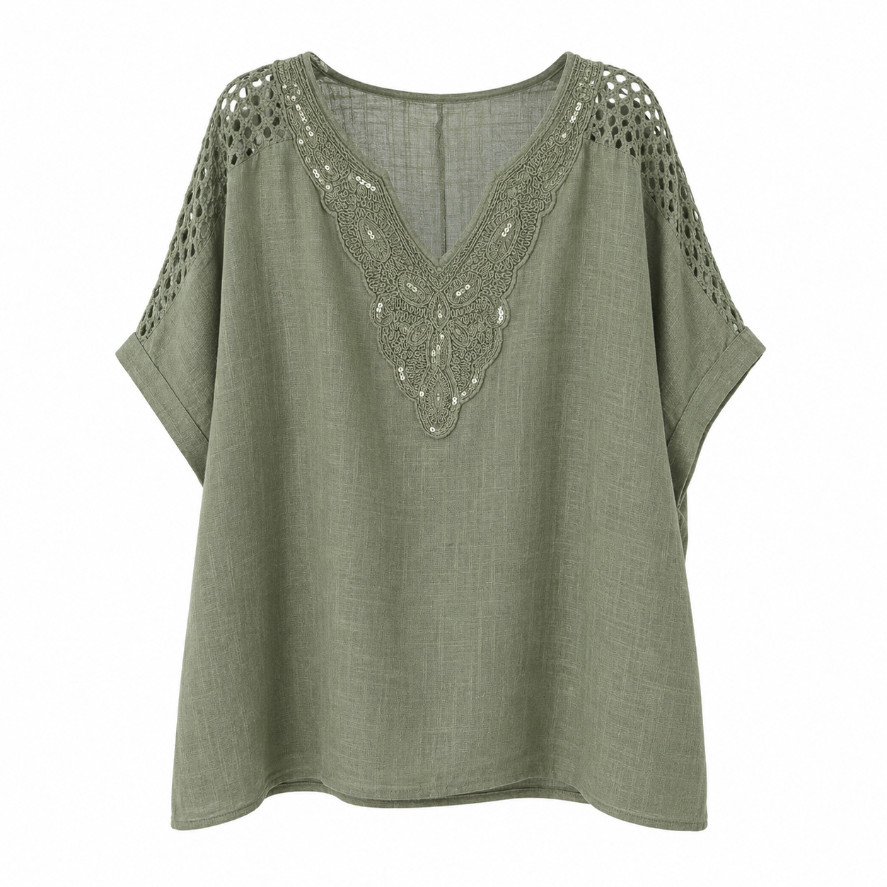 Embroidered Linen Blouse