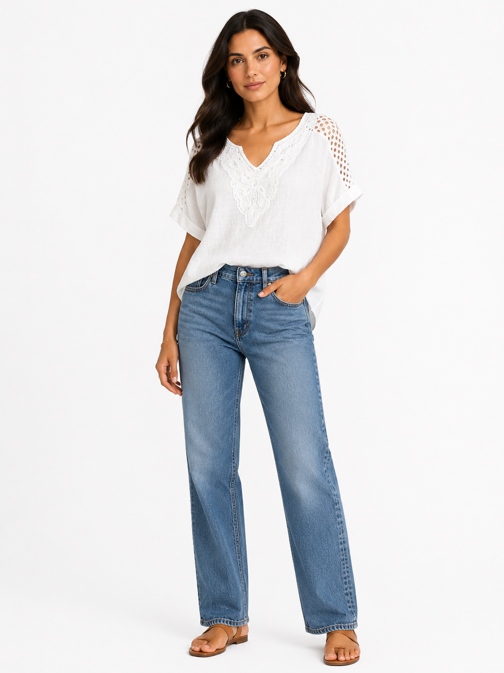 Embroidered Linen Blouse