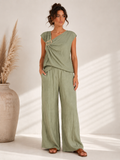Asymmetric Linen Two-Piece Set