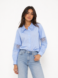 Sky Blue Lace Detail Shirt