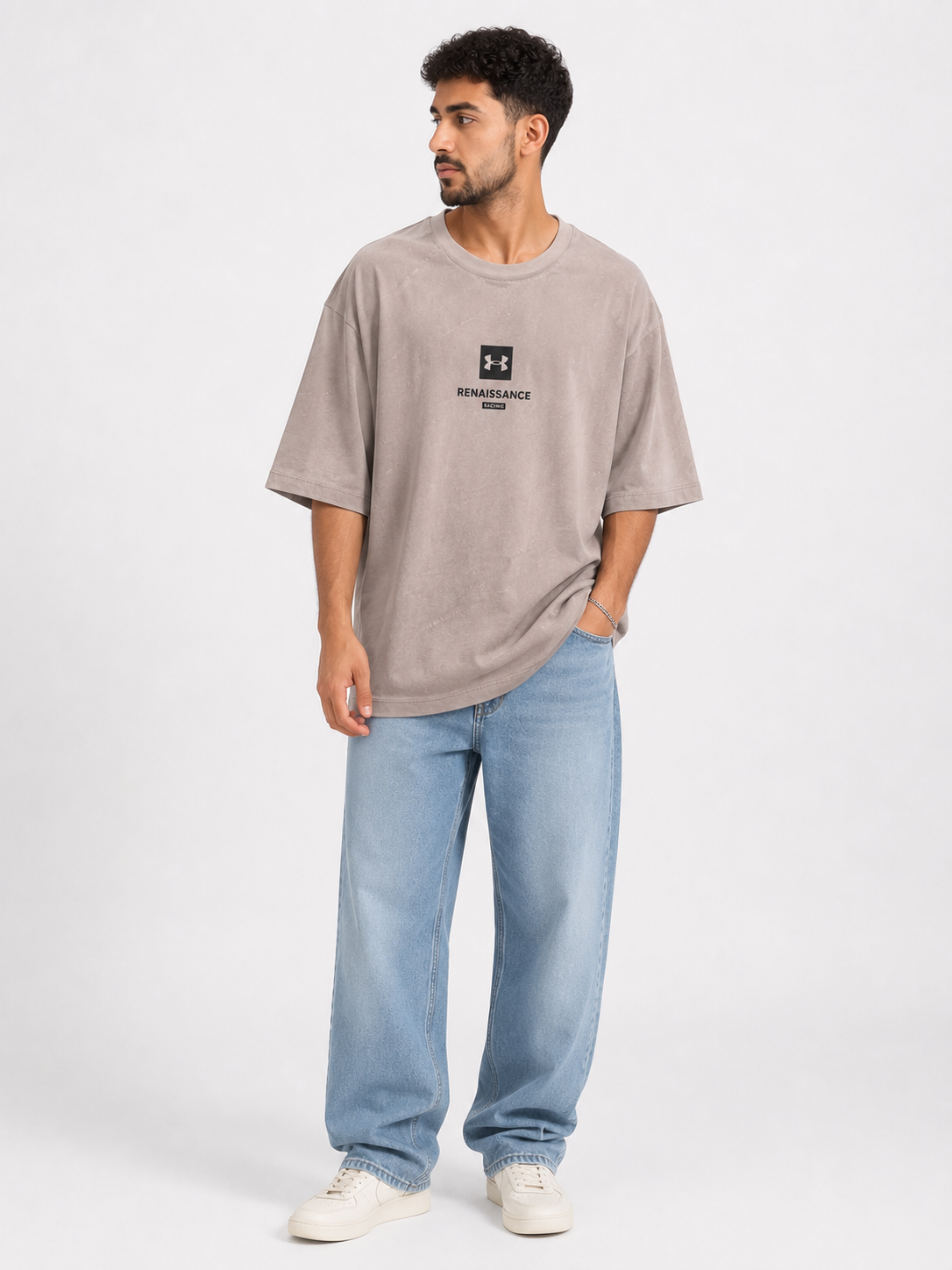 Men’s Stone Washed Oversized Graphic T-Shirt