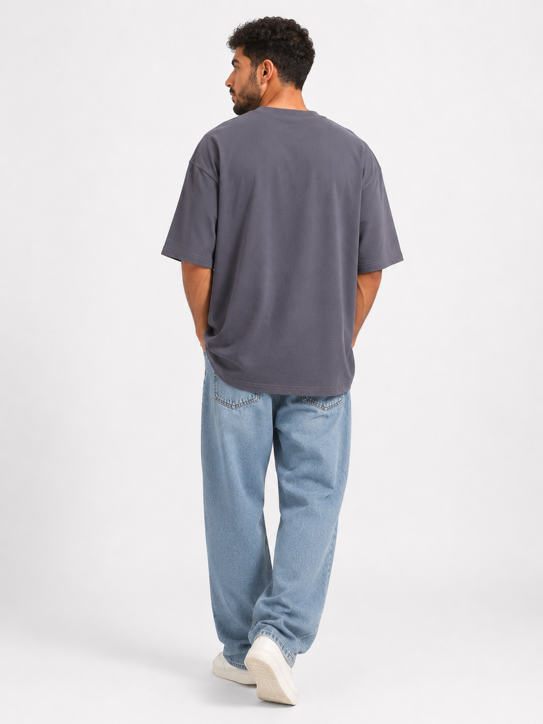 Men’s Charcoal Oversized Basic T-Shirt
