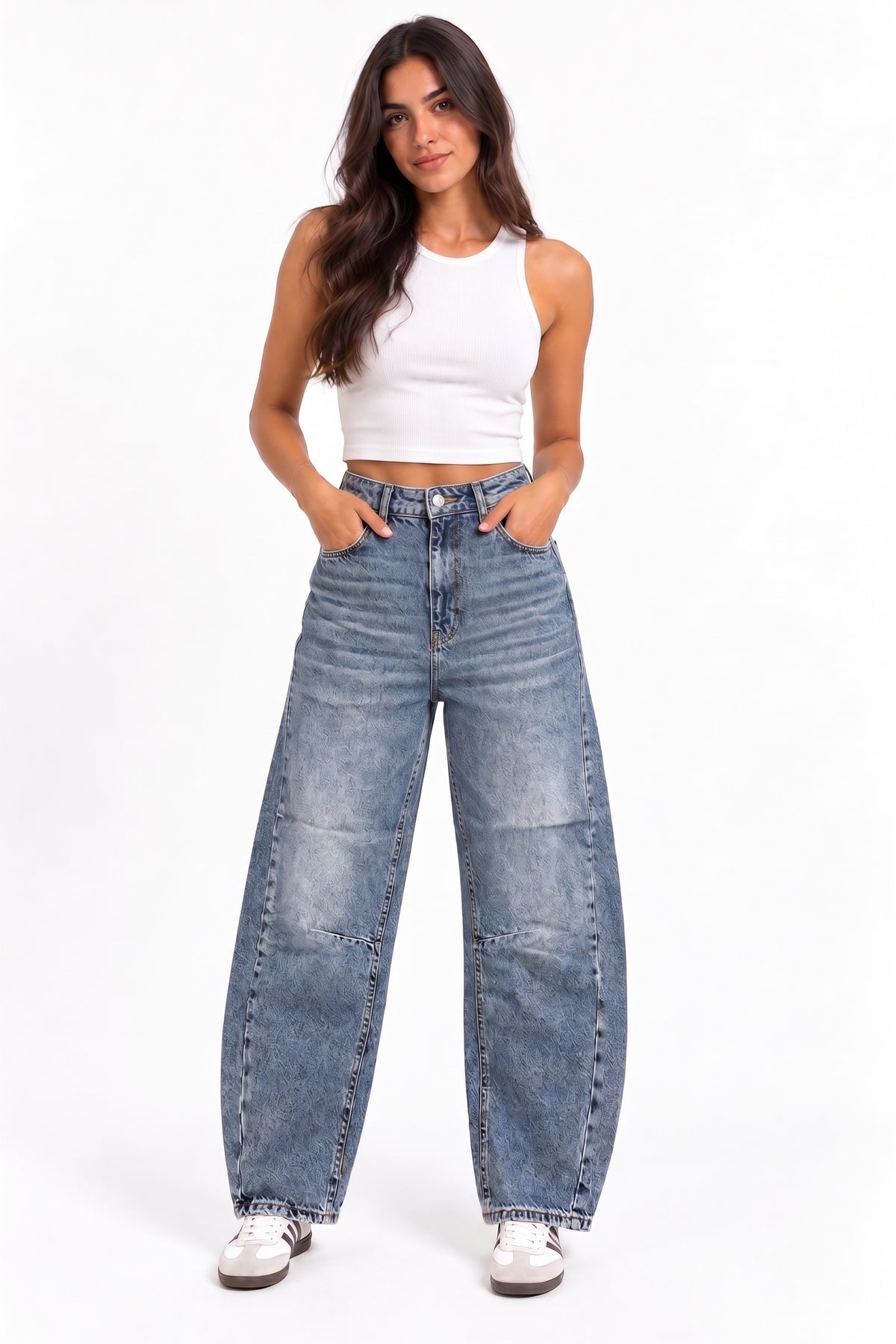 Vintage Wash Balloon Jeans